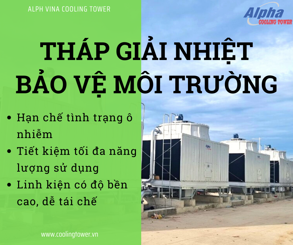 Linh kiện của tháp giải nhiệt có độ bền cao và có thể tái chế
